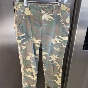 Anthropologie soft cotton camouflage pants.